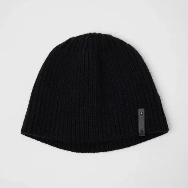 [BUNJANG] Youth Leather Trim Knit Beanie Black / youth 유스 레더 트림 니트 비니 블랙