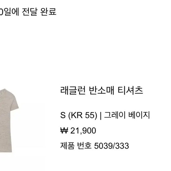 [BUNJANG] Raglan Short Sleeve T-Shirt - Gray Beige (Size S) / 래글런 반소매 티셔츠 S 그레이 베이지
