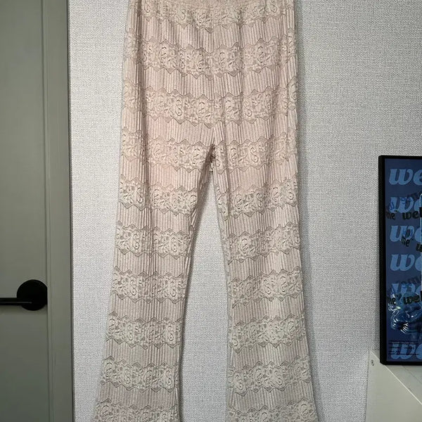 [BUNJANG] Isobi Pink Lace Pants / 새상품) 이소비 연핑크 레이스 바지