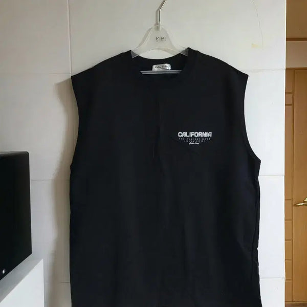 [BUNJANG] Men's California Printing Oversized Sleeveless Tank Tops (2-Pack) / 남성)캘리포니아 프린팅 오버핏 민소매나시2벌+ (새상품105~ )