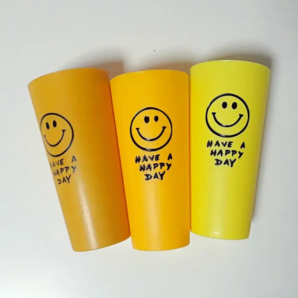 [BUNJANG] 1970s Original Smiley Face Vintage Plastic Cups Set of 2 / 1970's 오리지널 스마일리 페이스 빈티지 플라스틱 컵 2개 세트