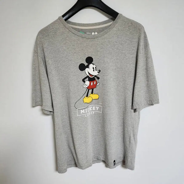 [BUNJANG] Mickey Mouse Short Sleeve T-Shirt Men's Grey Size 105 / 미키마우스 반팔티 반팔 티셔츠 남성 남자 그레이 [105]