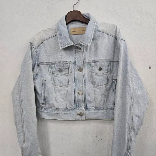 [BUNJANG] Matinkim Light Wash Cropped Denim Jacket / 마뗑킴 연청 크롭 데님자켓