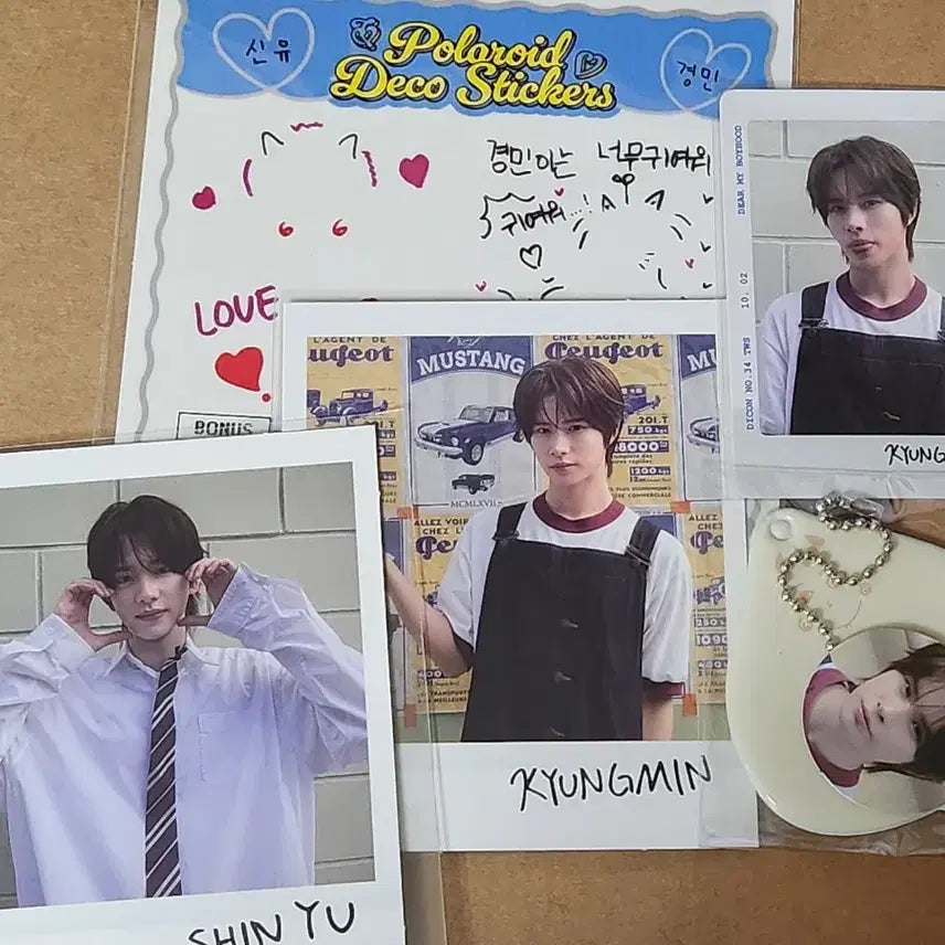 [BUNJANG] TWS DICON Version A Shinyu Kyoungmin Photocard Sticker Set with Dumpling Keyring / TWS 투어스 디아이콘 A버전 신유 경민 만두키링 포카 스티커 세트