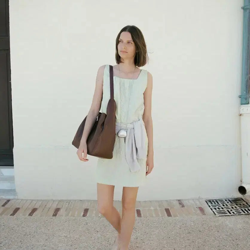 [BUNJANG] Loewe Creased Mini Dress Ivory / 루에브르 크리즈 미니드레스 아이보리