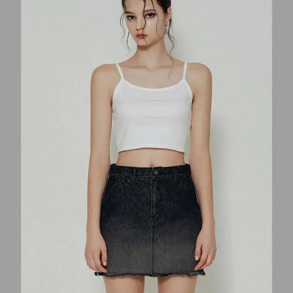 [BUNJANG] HAIDE Denim Gradient Skirt (Dark Gray) / (새상품)하이드 데님 그라데이션 스커트