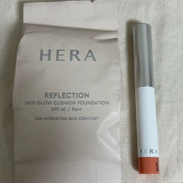 [BUNJANG] Hera Reflection Skin Glow Mini Cushion & Lip Pencil Set / 미개봉) 헤라 리플렉션 스킨 글로우 미니쿠션, 립펜슬