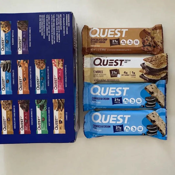 [BUNJANG] Quest Protein Bar 3-Flavor Variety Pack (Cookie & Cream, S'mores, Chocolate Chip Cookie Dough) / (가격제안o)퀘스트 프로틴바 3종(쿠키앤크림/스모어/초코칩쿠키도우)