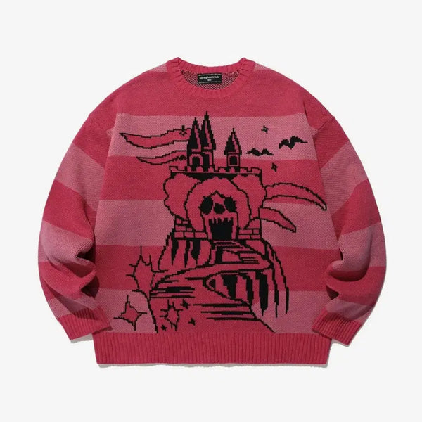 [BUNJANG] Nice Ghost Club Skull Head Castle Knit - Size S / 나이스고스트클럽 스컬 헤드 캐슬 니트