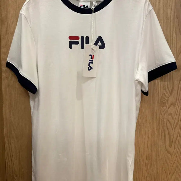 [BUNJANG] Fila Short Sleeve T-Shirt White Navy / 휠라반팔티(새상품)