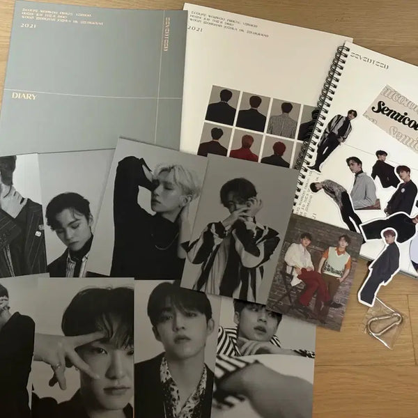 [BUNJANG] Seventeen 2021 Season's Greetings Sticker Postcard Photobook Bundle Set Joshua Mingyu Jeonghan Wonwoo / 급처)세븐틴 2021 시즌그리팅 스티커 엽서 포토북조슈아민규정한원우