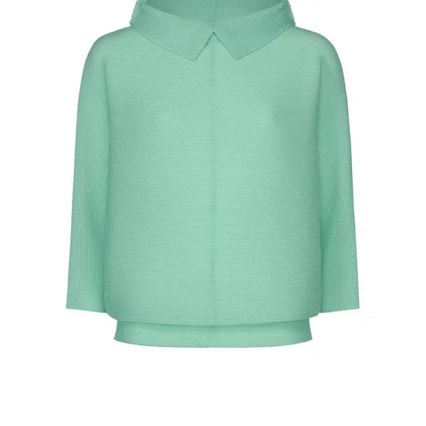 [BUNJANG] Issey Miyake Dolman Stretch Pleats Cardigan Sky Blue / 미 이세이미야케 7월 돌먼 스트레치 플리츠 가디건 스카이블루 새상품