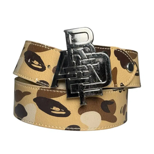 [BUNJANG] BAPE NIGO Era OG Camo Leather Belt / 니고 시절 진짜 베이프 og카모 패턴 가죽 벨트