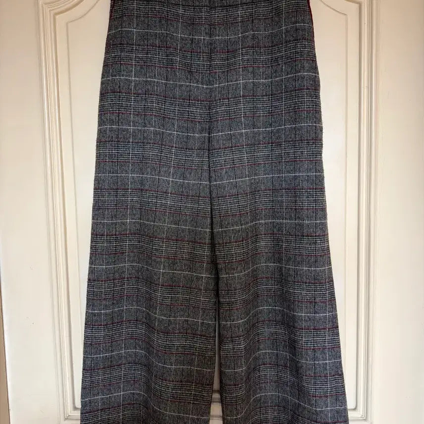 [BUNJANG] Maje Wide Check Trousers / 마쥬 와이드 체크 팬츠