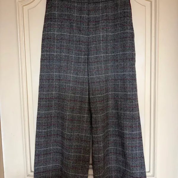 [BUNJANG] Maje Wide Check Trousers / 마쥬 와이드 체크 팬츠