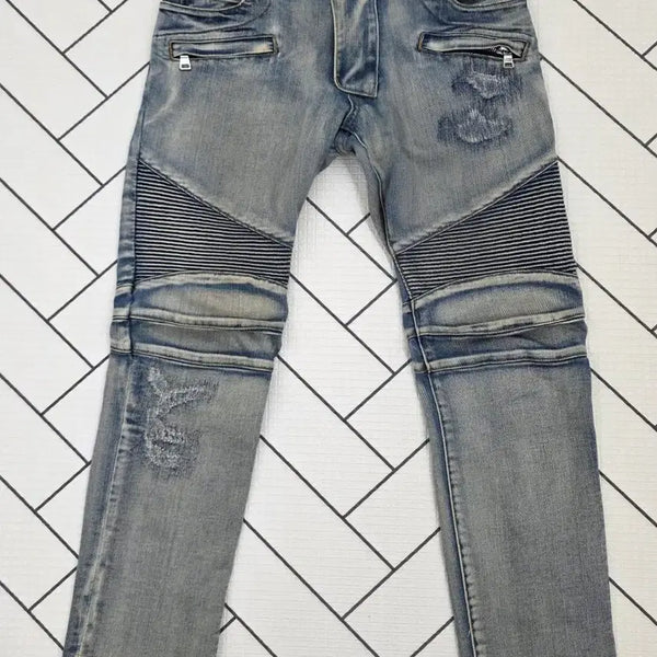 [BUNJANG] Balmain Washed Biker Jeans / [정품] 발망 워싱 데미지 바이커 청바지.싸이즈 30
