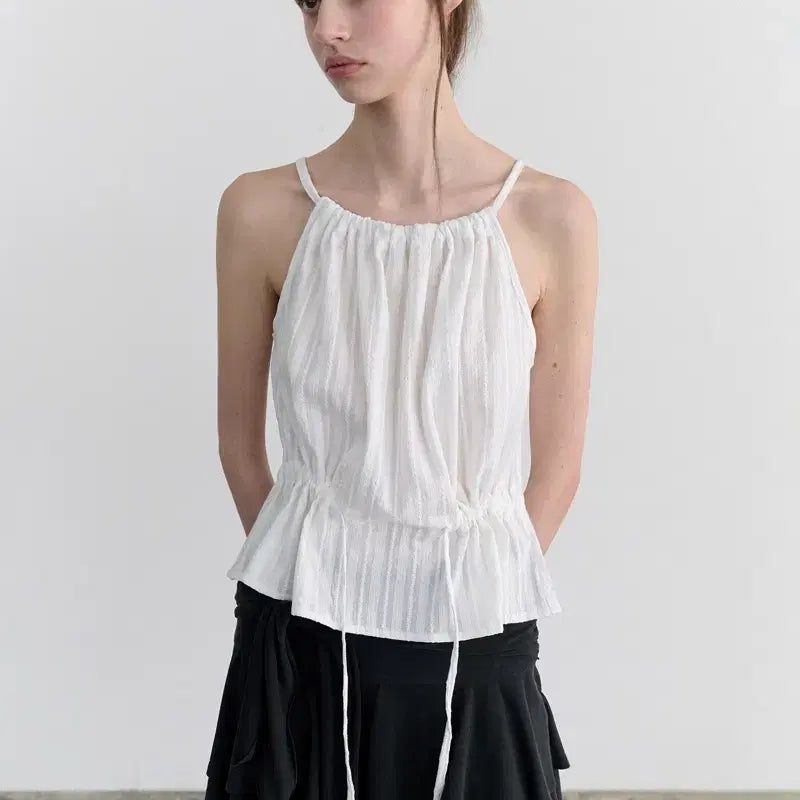 [BUNJANG] Andneeds White Shirring Blouse / Andneeds 화이트 셔링블라우스(새상품)