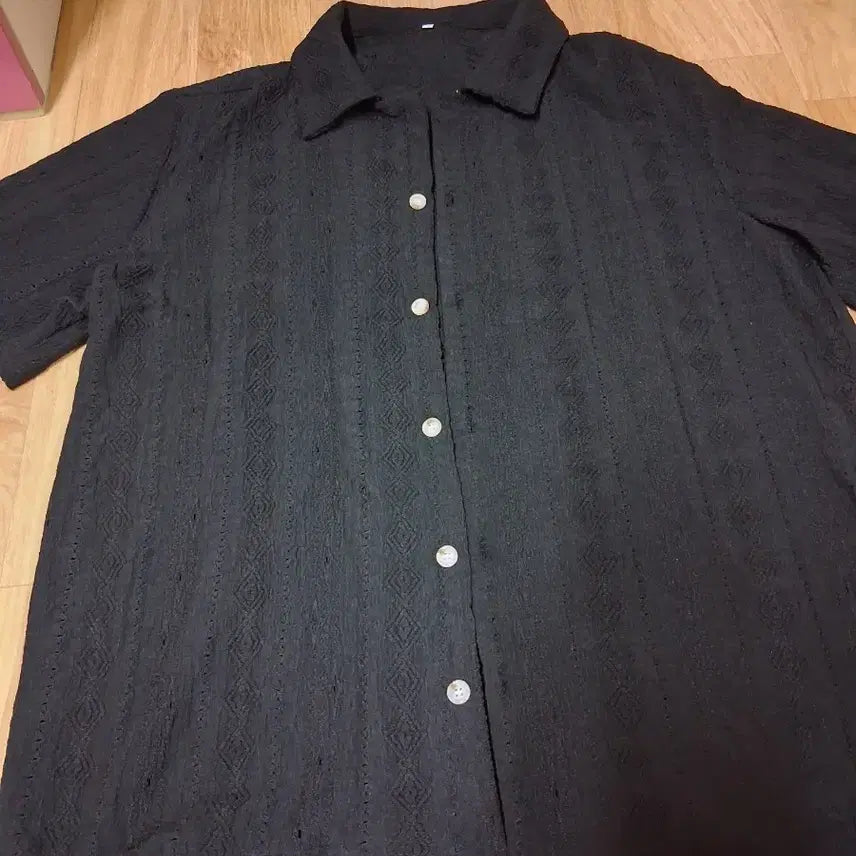 [BUNJANG] Knit Punching Shirt / 니트 펀칭 셔츠