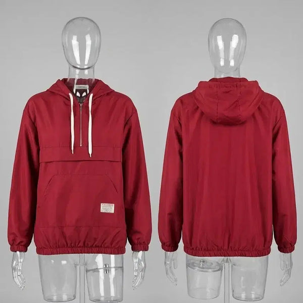 [BUNJANG] Dizona Unisex Hooded Anorak Jacket Burgundy / 남95여 88/디조나 남녀공용 후드 아노락 자켓 버건디