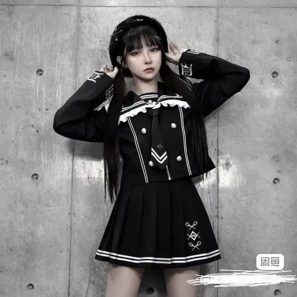 [BUNJANG] Dimmoire Sailor Setup White/Black / 딤모아르 세일러 셋업 흰검