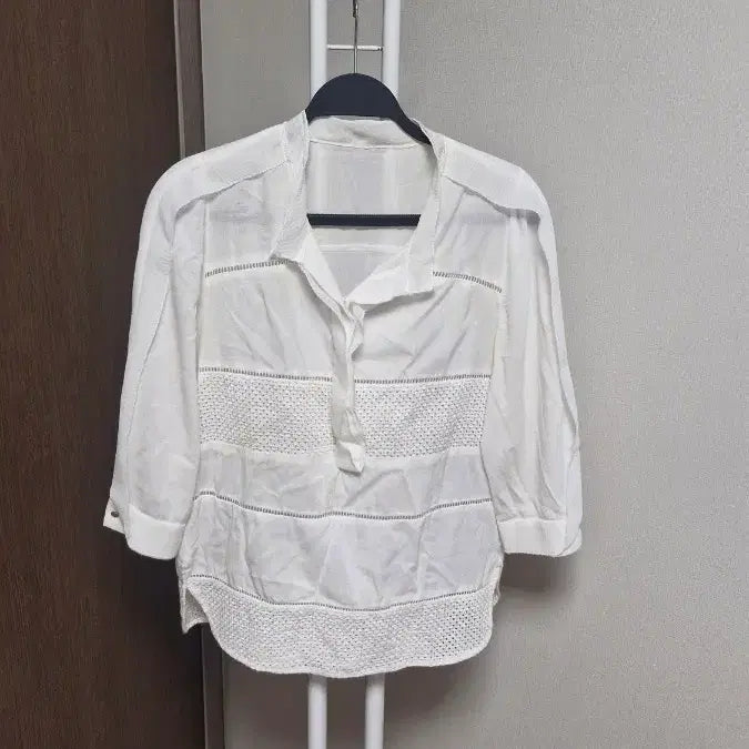 [BUNJANG] SJSJ White Summer Blouse / 한섬SJSJ(44~55)  화이트 여름블라우스