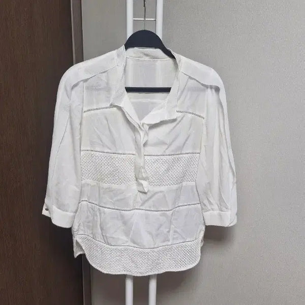 [BUNJANG] SJSJ White Summer Blouse / 한섬SJSJ(44~55)  화이트 여름블라우스
