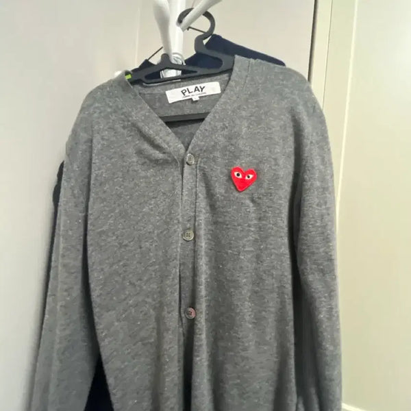 [BUNJANG] Comme des Garçons PLAY Grey Cardigan L / 꼼데 그래이 가디건 L