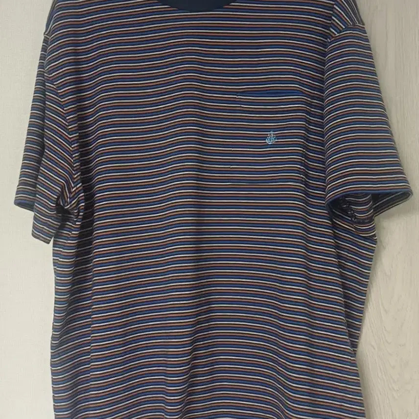 [BUNJANG] Uniform Bridge Multi Stripe Short Sleeve T-Shirt / 유니폼브릿지 멀티 스트라이프 반팔 티셔츠 M 100사이즈 판매