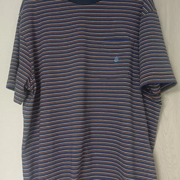 [BUNJANG] Uniform Bridge Multi Stripe Short Sleeve T-Shirt / 유니폼브릿지 멀티 스트라이프 반팔 티셔츠 M 100사이즈 판매