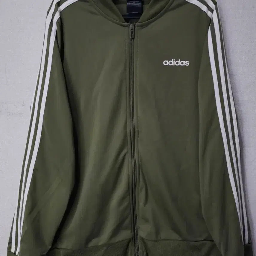[BUNJANG] Adidas Khaki Olive Track Top Zip-Up Jersey XL / 아디다스 카키 올리브 트랙탑 져지집업 105/XL