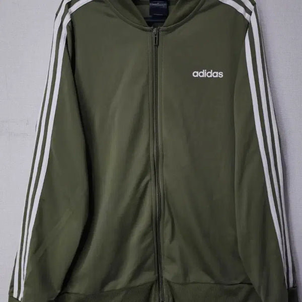 [BUNJANG] Adidas Khaki Olive Track Top Zip-Up Jersey XL / 아디다스 카키 올리브 트랙탑 져지집업 105/XL