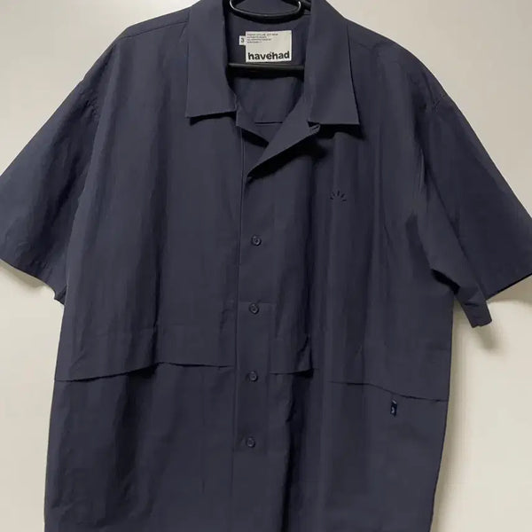[BUNJANG] HEBHEB Open Collar Shirt Navy Size 3 / 헤브헤드 오픈카라 셔츠