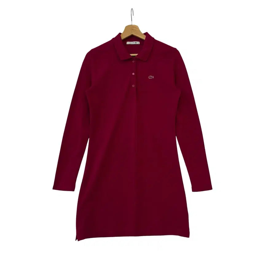 [BUNJANG] Lacoste Pique Dress Burgundy Size 36 / 라코스테 피케 원피스 버건디 36 정품