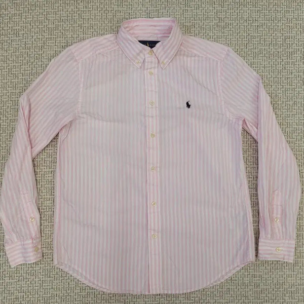 [BUNJANG] Ralph Lauren Pink Striped Shirt L/G (14-16) / 랄프로렌 핑크 스트라이프 셔츠 L/G (14-16)