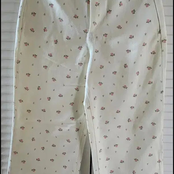 [BUNJANG] White Floral Pattern Cotton Pants / (새상품) 하얀색 꽃무늬 바지