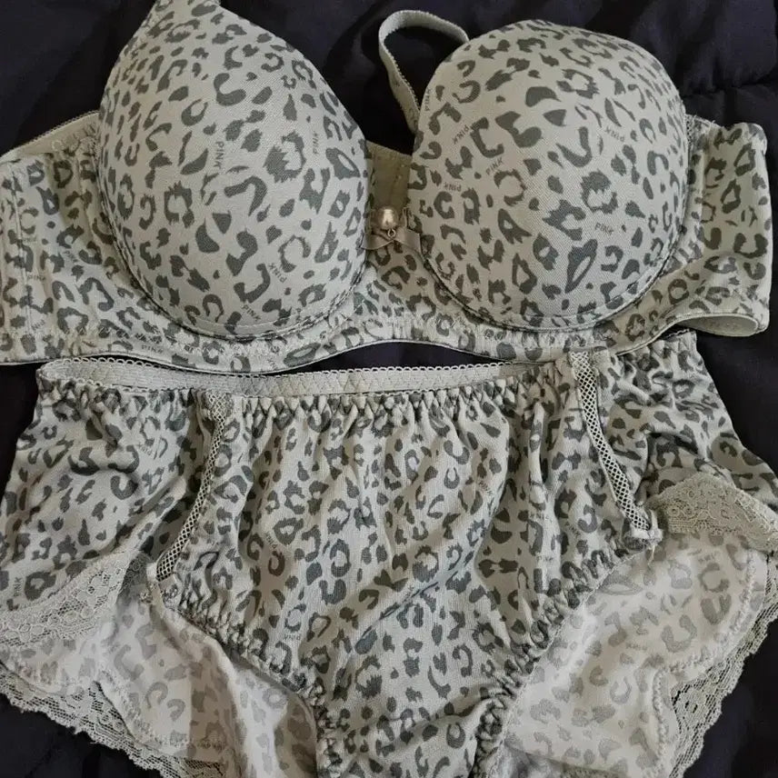 [BUNJANG] Women's Grey Bra and Panty Lingerie Set / 그레이 브라 여자 팬티 속옷세트