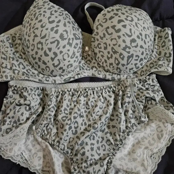 [BUNJANG] Women's Grey Bra and Panty Lingerie Set / 그레이 브라 여자 팬티 속옷세트