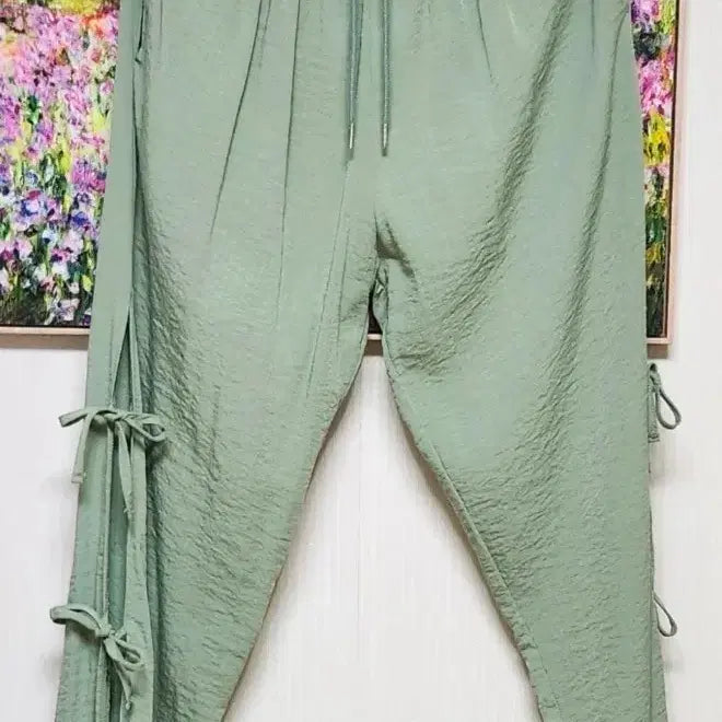 [BUNJANG] Silky Pintuck String Pants - Mint / (새상품) 실키 핀턱 스트링 팬츠 민트