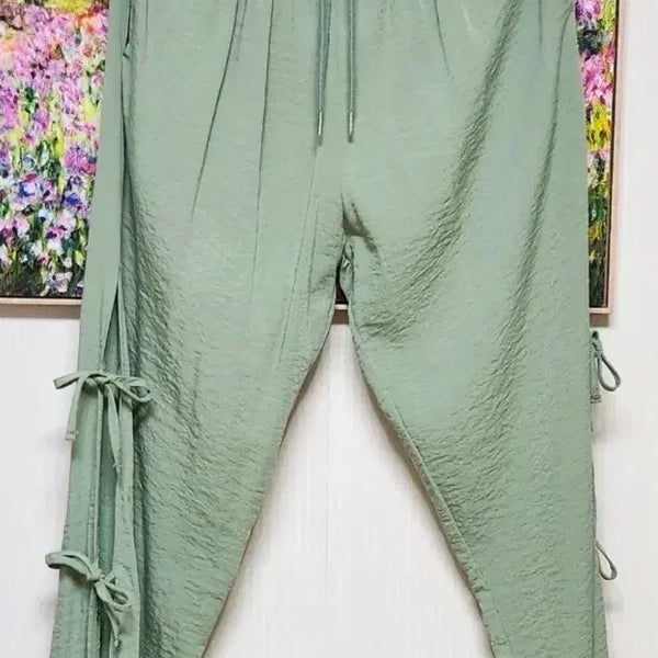 [BUNJANG] Silky Pintuck String Pants - Mint / (새상품) 실키 핀턱 스트링 팬츠 민트