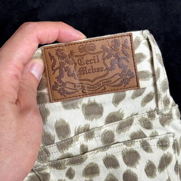 [BUNJANG] Cecil McBee Vintage Leopard Print Denim Pants Y2K / 일본빈티지 CECIL McBEE 레오파드 데님