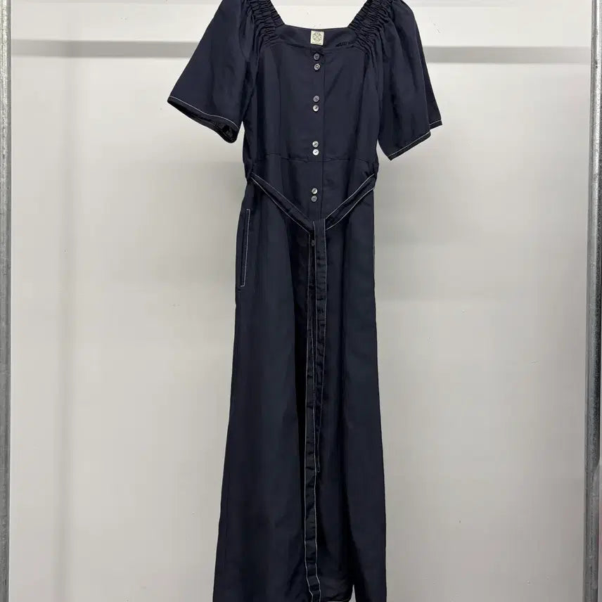 [BUNJANG] At Corner Linen Shirring Square Neck Long Dress / 앳코너 린넨 셔링 스퀘어넥 롱 원피스 55