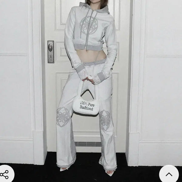 [BUNJANG] Bad Blood Fleur Patch Bootcut Pants Training / 배드블러드 플뢰르 패치 부츠컷 팬츠 트레이닝