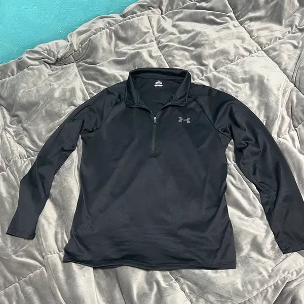 [BUNJANG] Under Armour Tech 2.0 Half Zip Long Sleeve Black Charcoal S / 언더아머 테크2.0 하프 집 롱슬리브 블랙 차콜 S