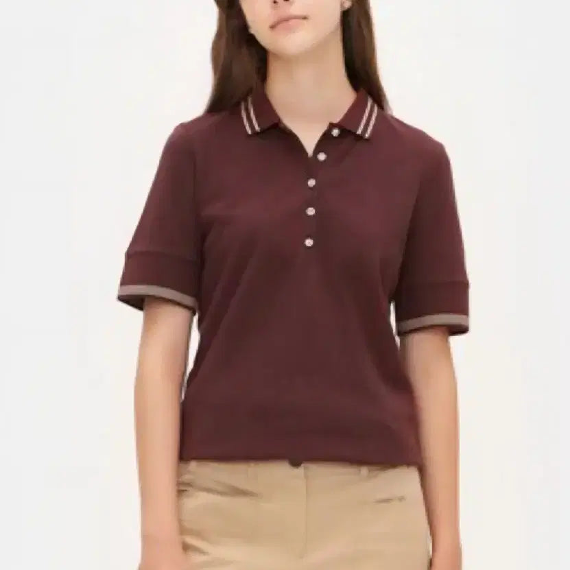 [BUNJANG] Beanpole Ladies Short Sleeve Collar T-shirt / 빈폴레이디스 반소매 칼라 티셔츠