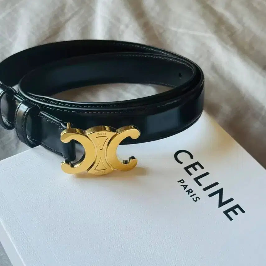 [BUNJANG] Celine Women's Belt Gold Logo Buckle 85cm / 셀린 벨트 85cm 골드 로고
