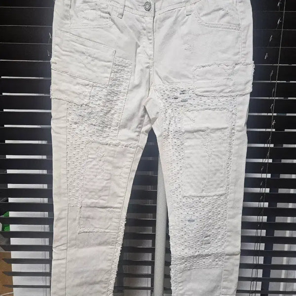 [BUNJANG] Time Patchwork Distressed Denim Pants / 타임  패치워크 데미지 데님 팬츠