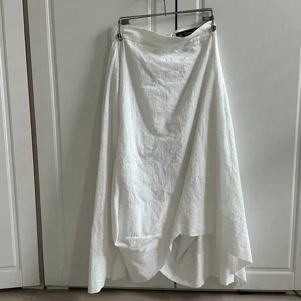 [BUNJANG] Vivienne Westwood Embroidered White Long Skirt / 비비안웨스트우드 화이트스커트 자수 롱스커트
