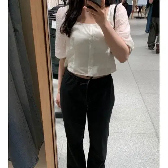 [BUNJANG] La Filer La Mang Easy Pants Short Black / 라플리에 라망 이지팬츠 숏기장