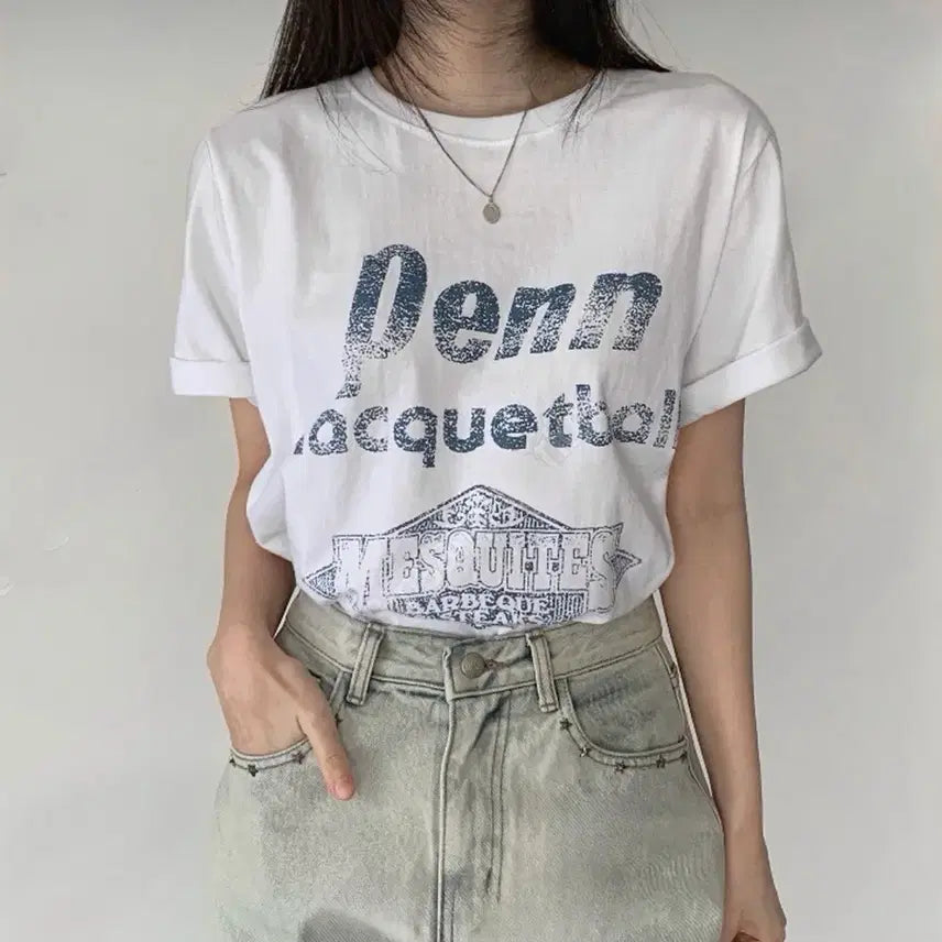 [BUNJANG] Washing Print Short Sleeve T-Shirt / 교신안함)워싱 프린트 반팔 티셔츠