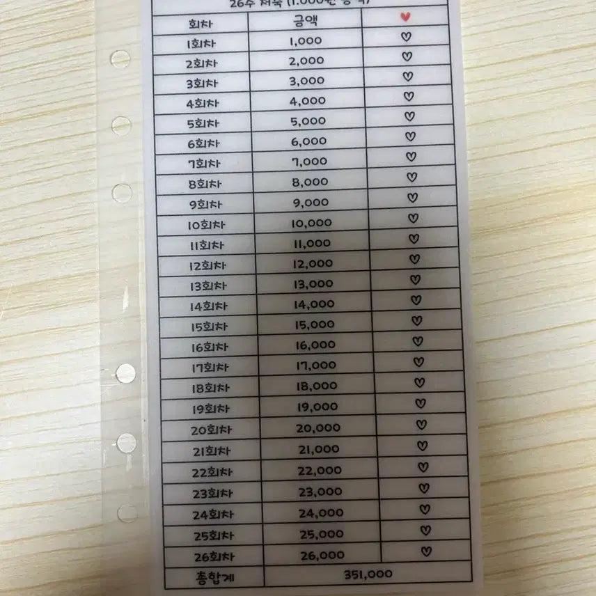 [BUNJANG] Cash Saving Inserts Binder / 현금 저축 속지 바인더 (여러개잇어욤